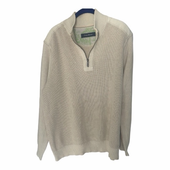Tommy Bahama Men's Beige Zip-Up Sweater Size XL - Picture 4 of 11